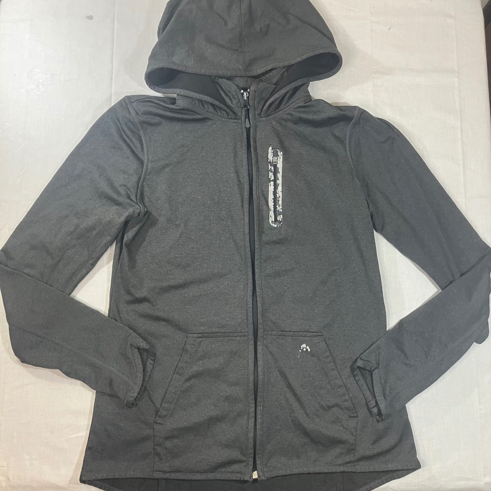HEAD Mens Full Zip Hoodie Charcoal Gray Athletic Performance Sweatshirt Medium
